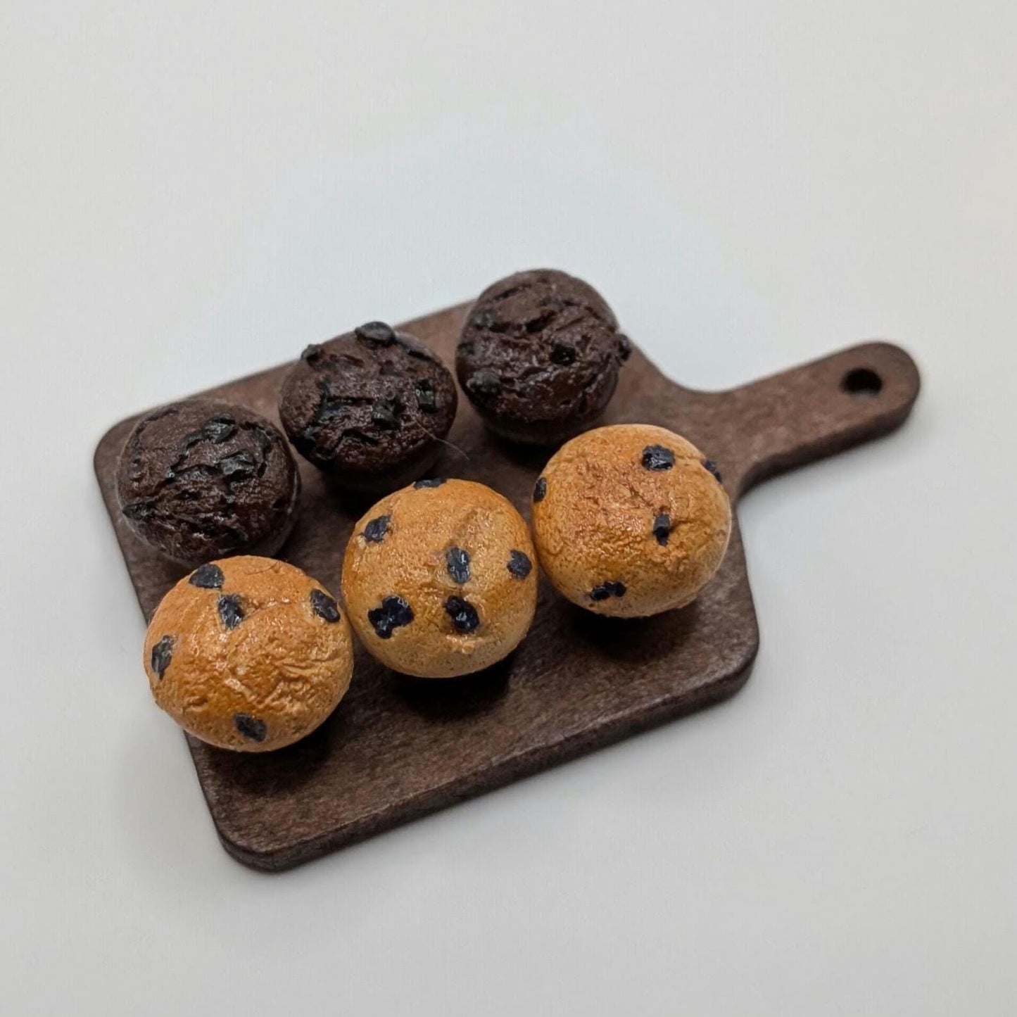 1:12 Scale Miniature Muffins | Blueberry Chocolate Breakfast Sweets (Polymer Clay)