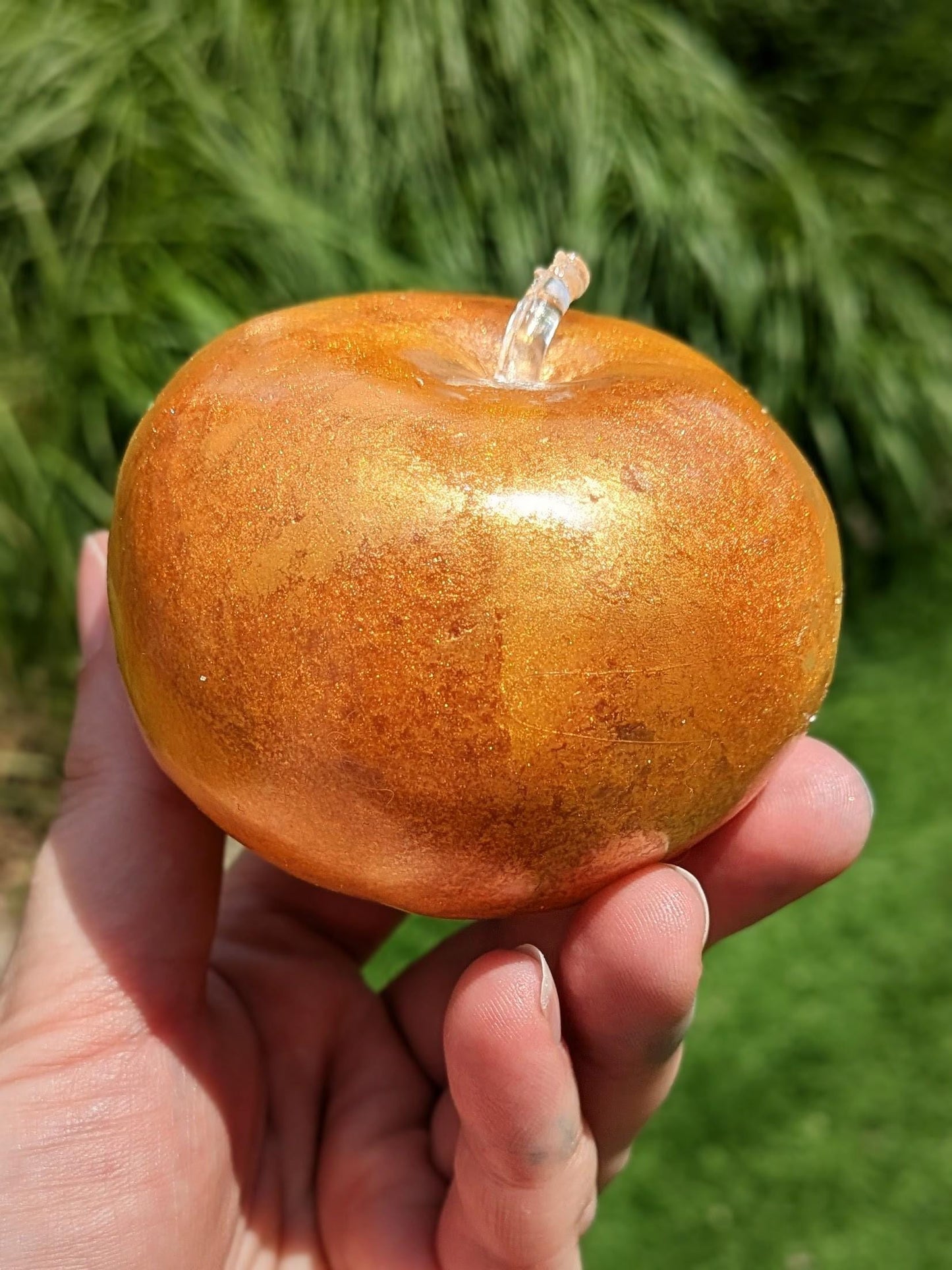 24k Golden Apple Squishy Toy | Coconut Oil Stress Ball | Firm No Rebound Fidget