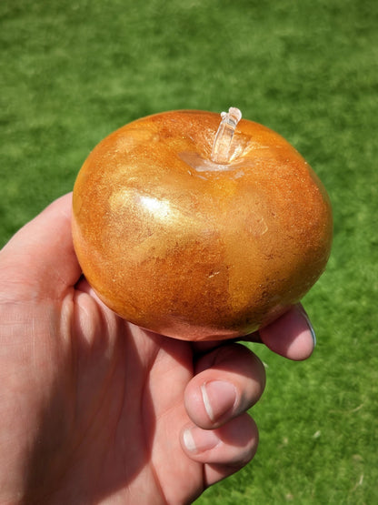 24k Golden Apple Squishy Toy | Coconut Oil Stress Ball | Firm No Rebound Fidget