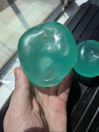 Green Jade Apple Stress Ball | Handmade Coconut Oil Squishy Toy | Stress Relieving Firm Fidget