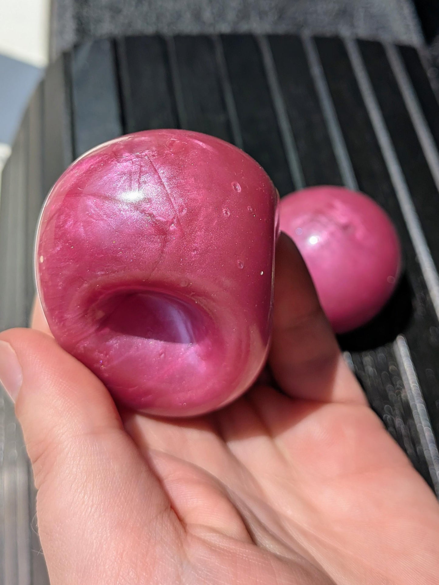 Pink Cosmos Mini Stress Ball | Handmade Slow Rebound Squishy Toy | ASMR Fidget Squeeze Ball