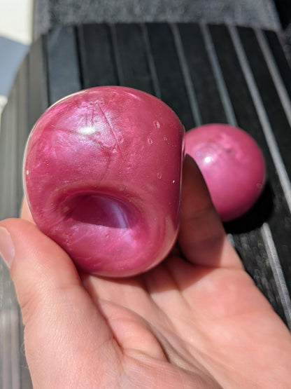 Pink Cosmos Mini Stress Ball | Handmade Slow Rebound Squishy Toy | ASMR Fidget Squeeze Ball