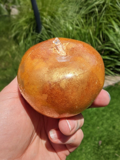 24k Golden Apple Squishy Toy | Coconut Oil Stress Ball | Firm No Rebound Fidget