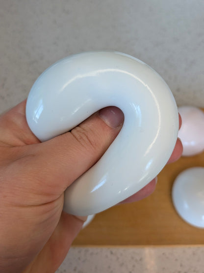 Sticky Milk Bun Squishy Toy | Handmade Fruit Stress Ball | Stress Relieving Food Fidget