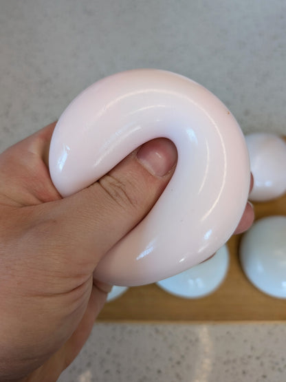 Sticky Milk Bun Squishy Toy | Handmade Fruit Stress Ball | Stress Relieving Food Fidget