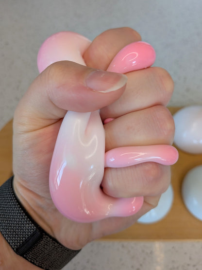 Sticky Milk Bun Squishy Toy | Handmade Fruit Stress Ball | Stress Relieving Food Fidget