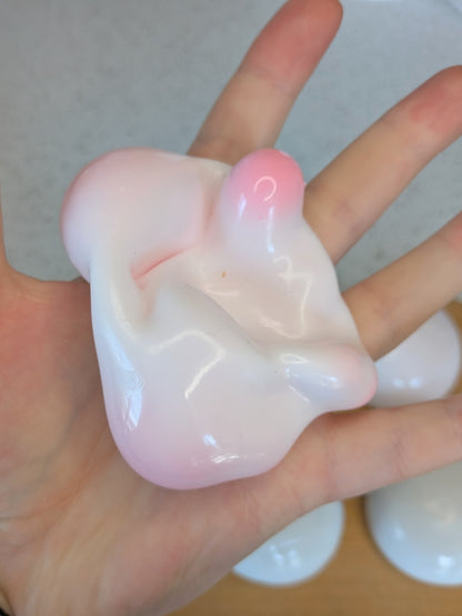 Sticky Milk Bun Squishy Toy | Handmade Fruit Stress Ball | Stress Relieving Food Fidget
