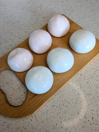 Sticky Milk Bun Squishy Toy | Handmade Fruit Stress Ball | Stress Relieving Food Fidget