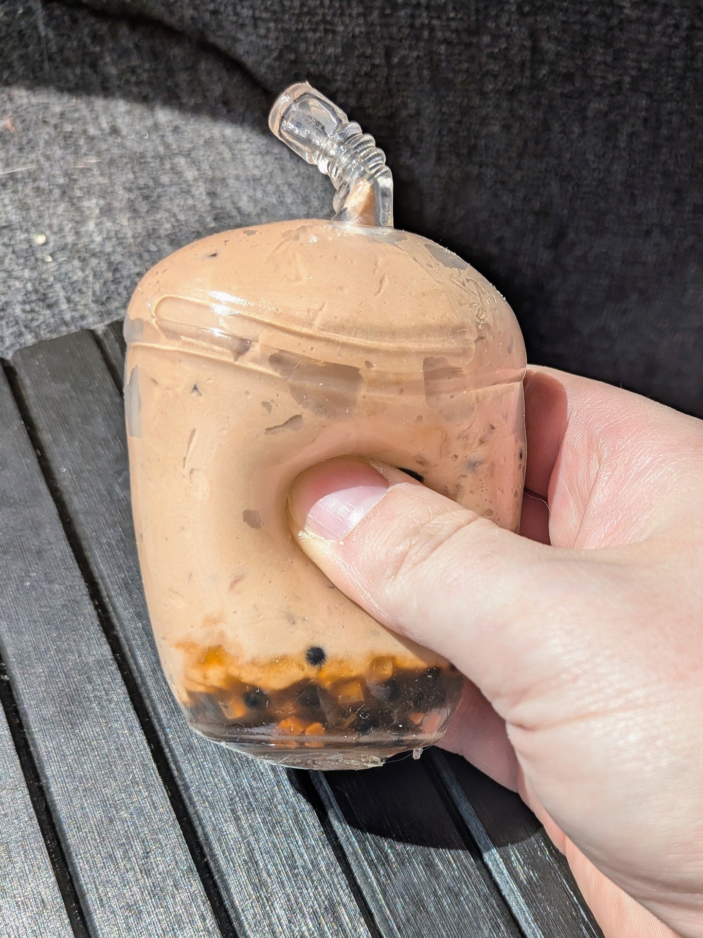 Brown Sugar Boba Stress Ball | Handmade Drink Squishy Toy | Stress Relieving Food Fidget