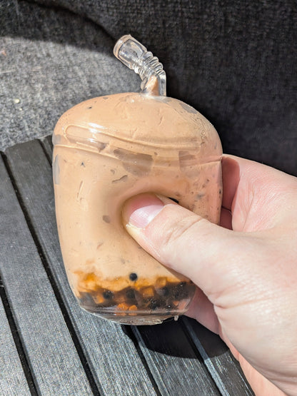 Brown Sugar Boba Stress Ball | Handmade Drink Squishy Toy | Stress Relieving Food Fidget