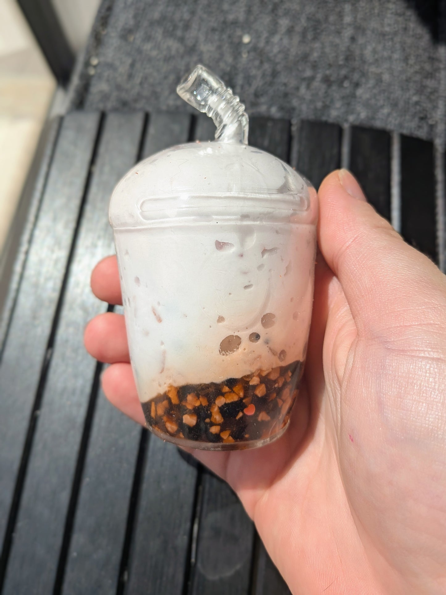 Strawberry Boba Stress Ball | Handmade Drink Squishy Toy | Stress Relieving Food Fidget