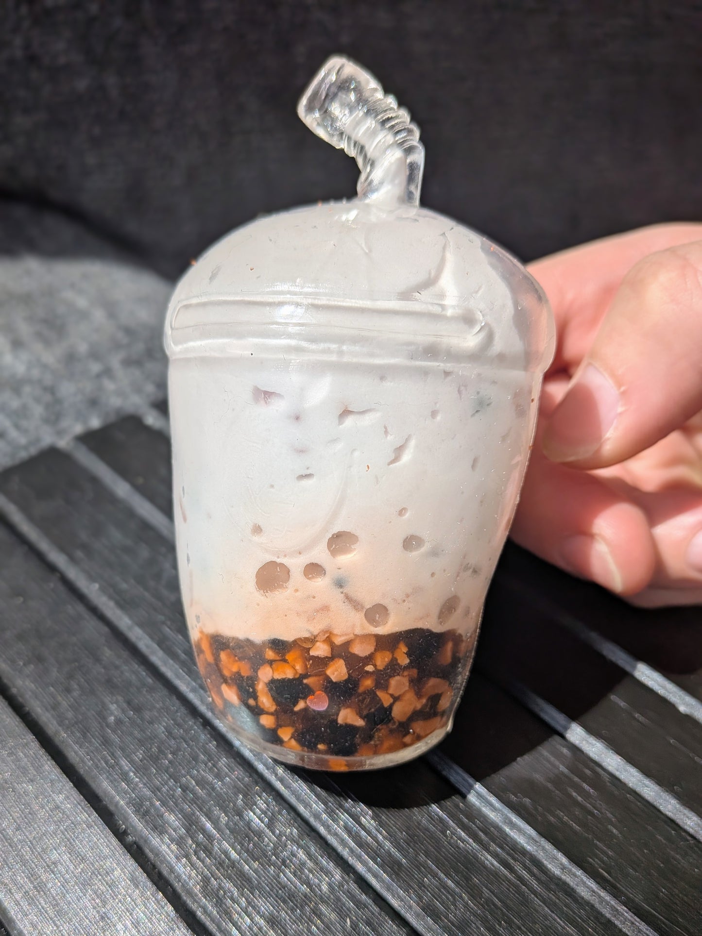 Strawberry Boba Stress Ball | Handmade Drink Squishy Toy | Stress Relieving Food Fidget