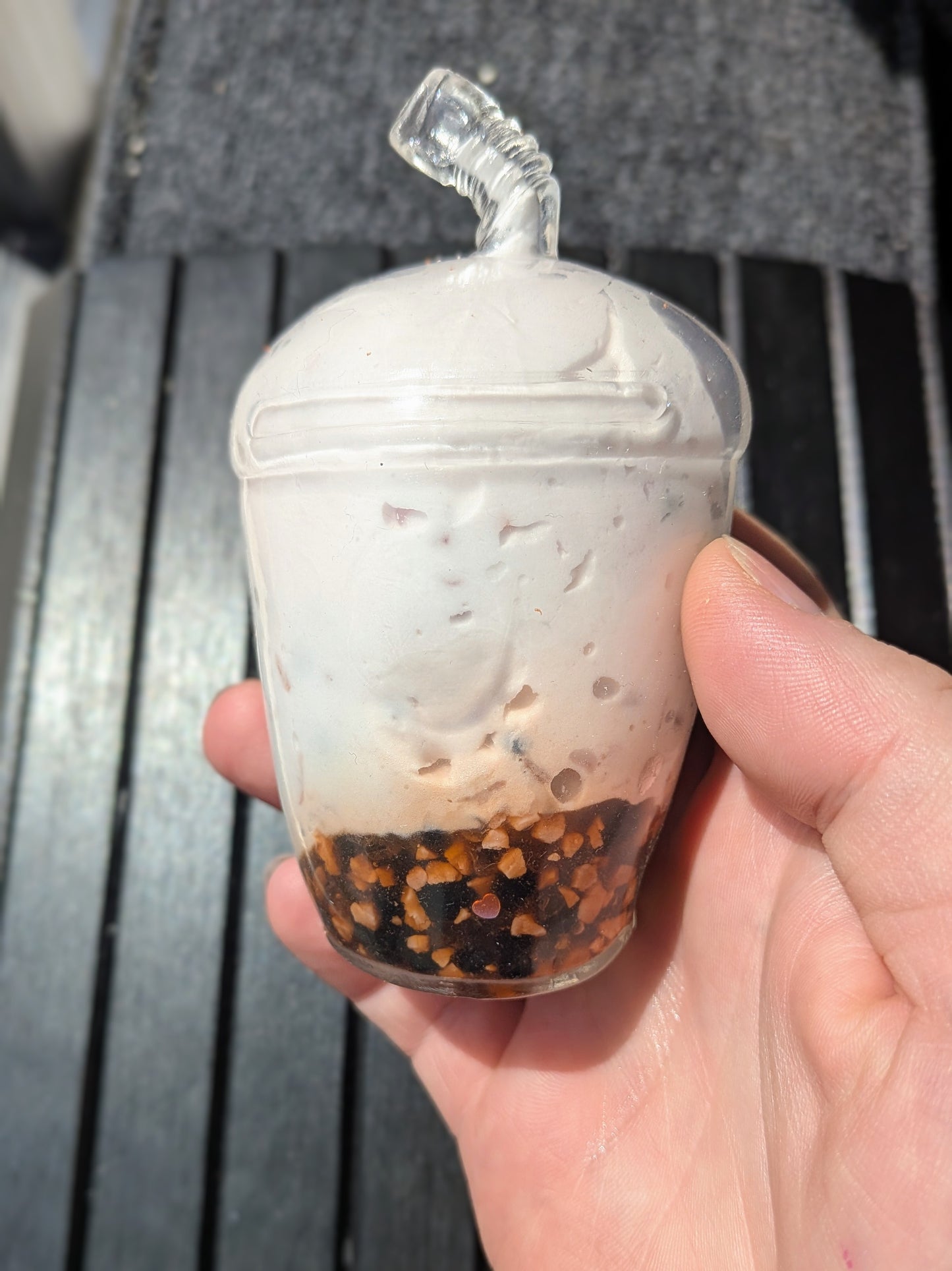 Strawberry Boba Stress Ball | Handmade Drink Squishy Toy | Stress Relieving Food Fidget