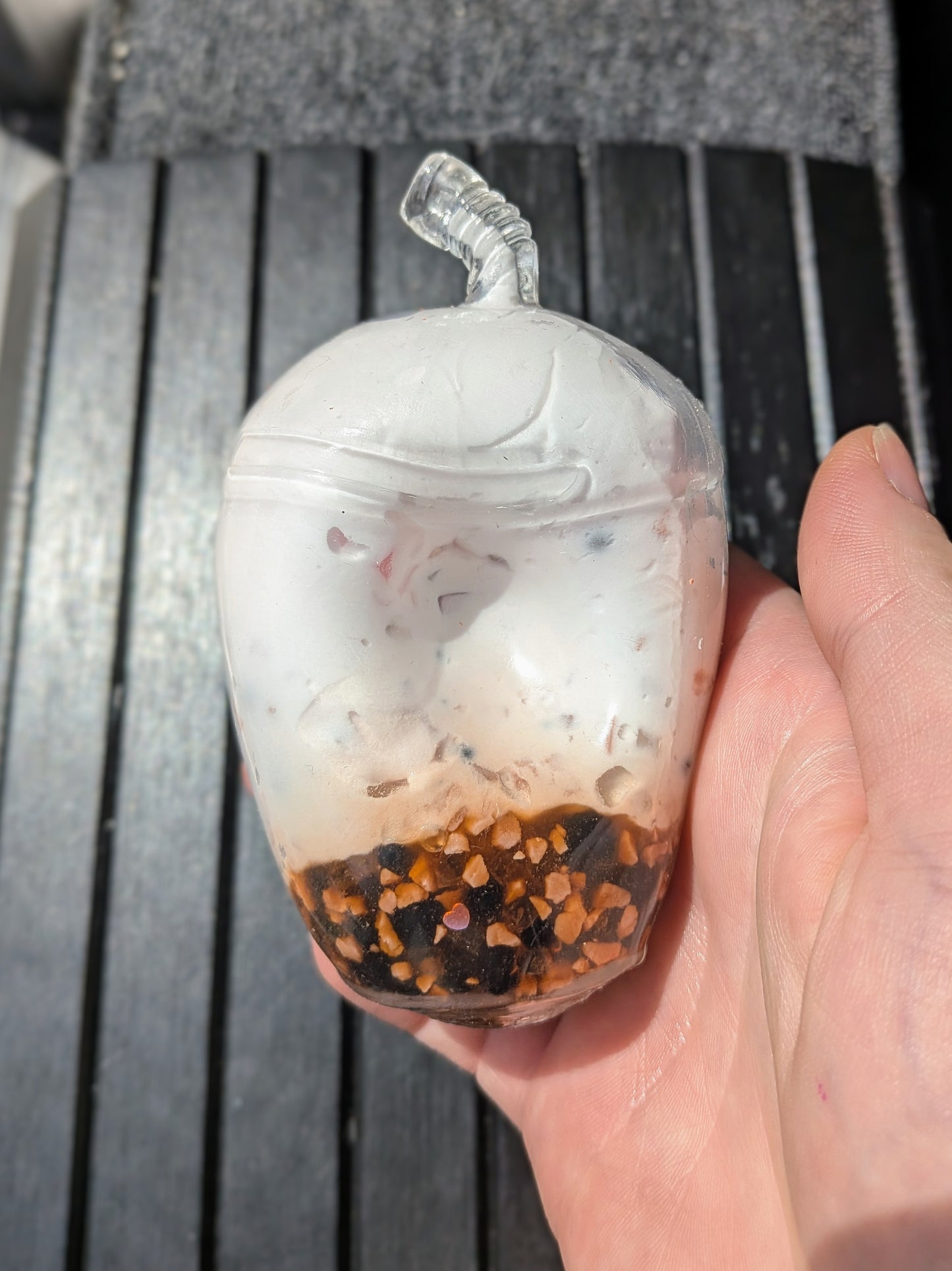Strawberry Boba Stress Ball | Handmade Drink Squishy Toy | Stress Relieving Food Fidget
