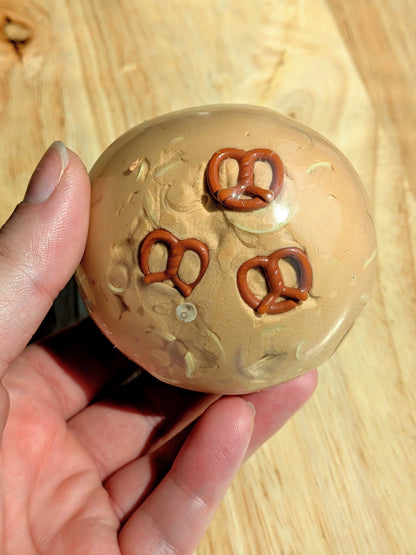 Cinnamon Pretzel Crunch Squishy Toy | Handmade Asmr Stress Ball | Stress Relieving Food Fidget