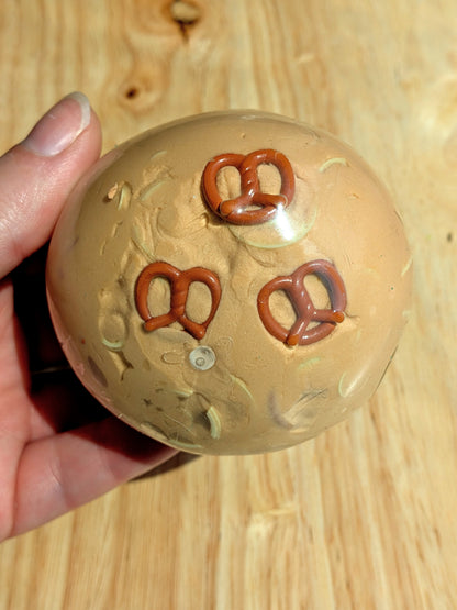 Cinnamon Pretzel Crunch Squishy Toy | Handmade Asmr Stress Ball | Stress Relieving Food Fidget