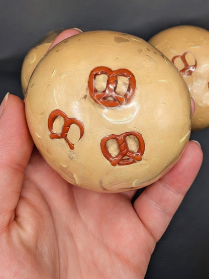 Cinnamon Pretzel Crunch Squishy Toy | Handmade Asmr Stress Ball | Stress Relieving Food Fidget