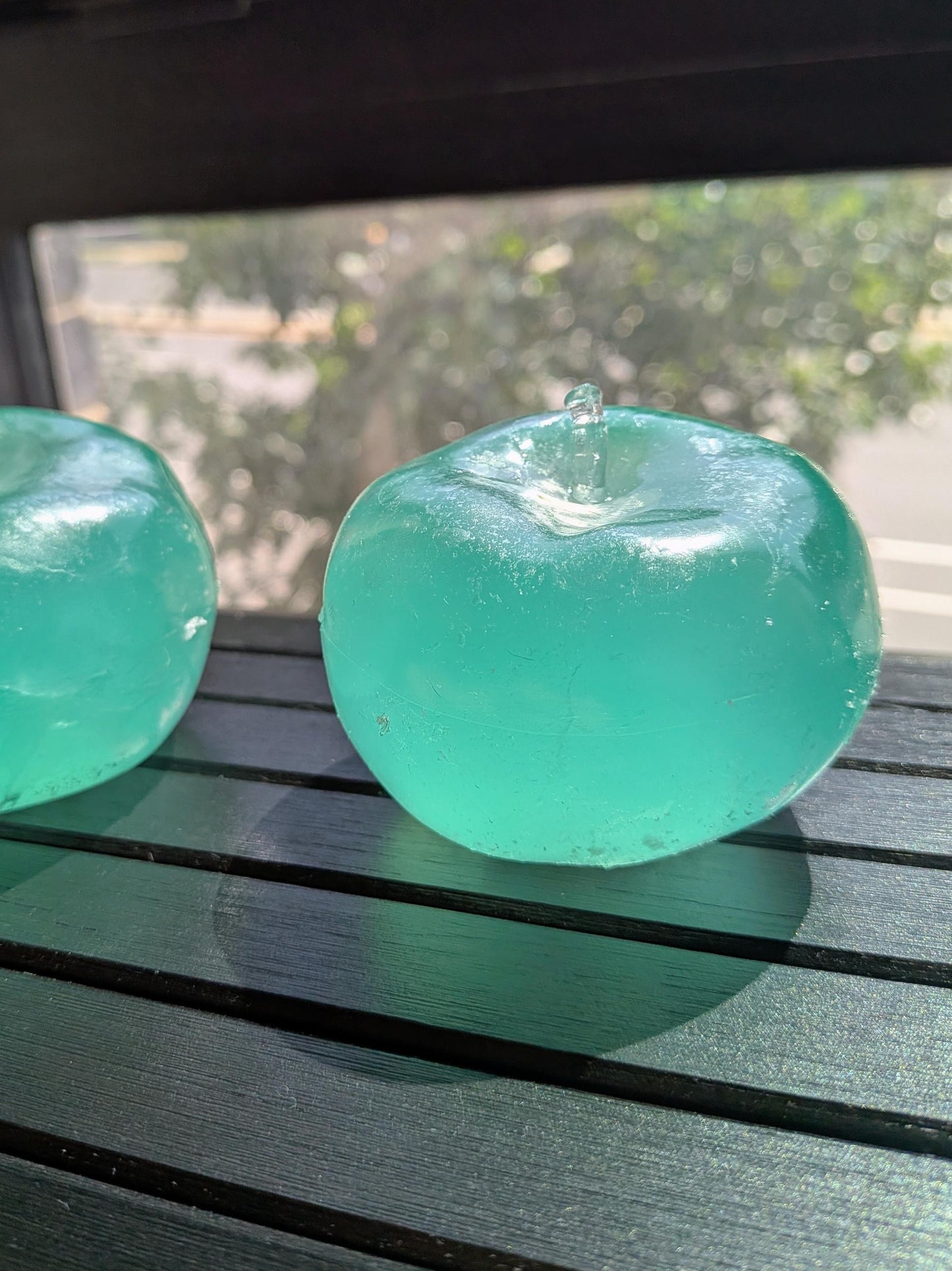 Green Jade Apple Stress Ball | Handmade Coconut Oil Squishy Toy | Stress Relieving Firm Fidget