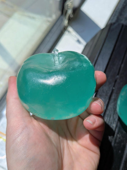 Green Jade Apple Stress Ball | Handmade Coconut Oil Squishy Toy | Stress Relieving Firm Fidget