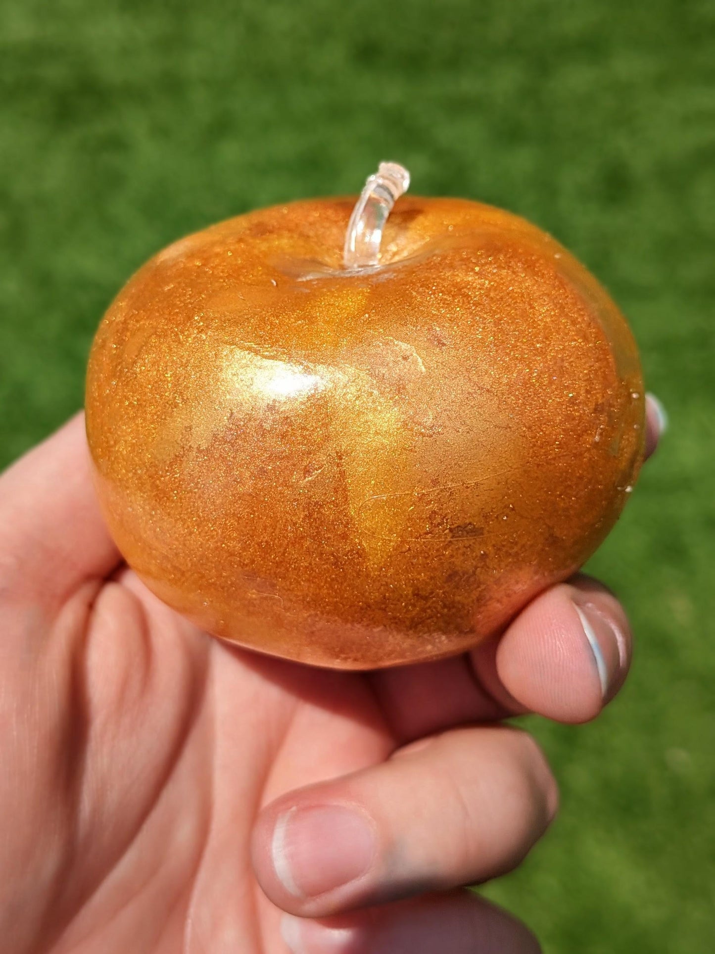 24k Golden Apple Squishy Toy | Coconut Oil Stress Ball | Firm No Rebound Fidget