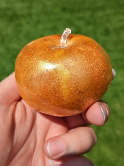 24k Golden Apple Squishy Toy | Coconut Oil Stress Ball | Firm No Rebound Fidget