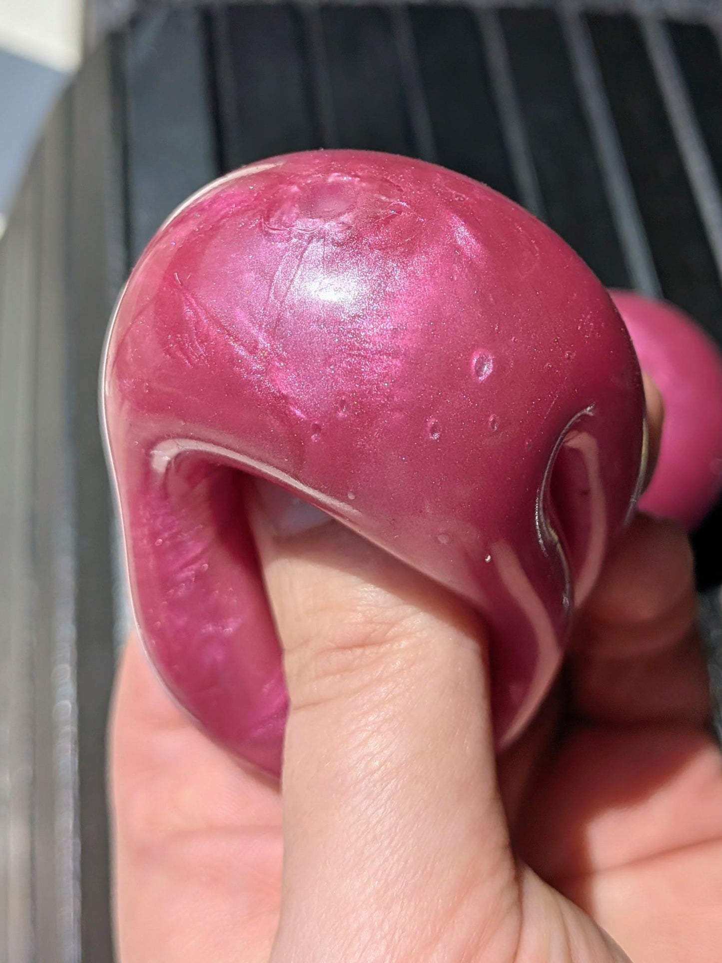 Pink Cosmos Mini Stress Ball | Handmade Slow Rebound Squishy Toy | ASMR Fidget Squeeze Ball