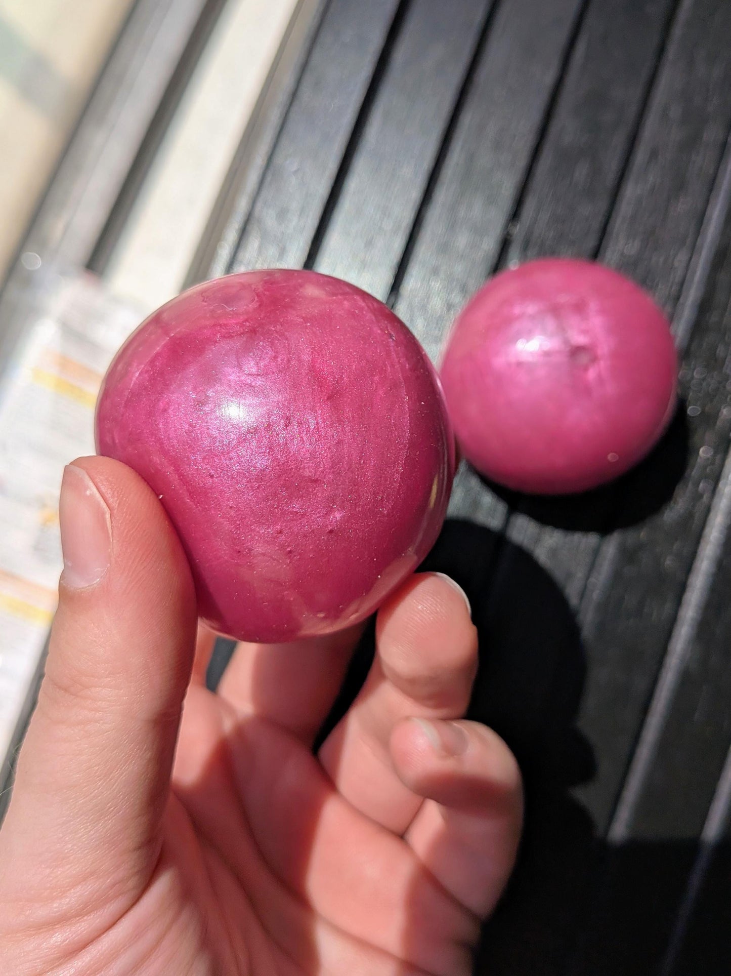 Pink Cosmos Mini Stress Ball | Handmade Slow Rebound Squishy Toy | ASMR Fidget Squeeze Ball