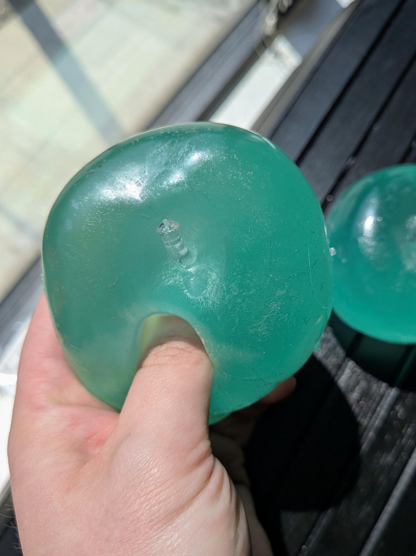 Green Jade Apple Stress Ball | Handmade Coconut Oil Squishy Toy | Stress Relieving Firm Fidget
