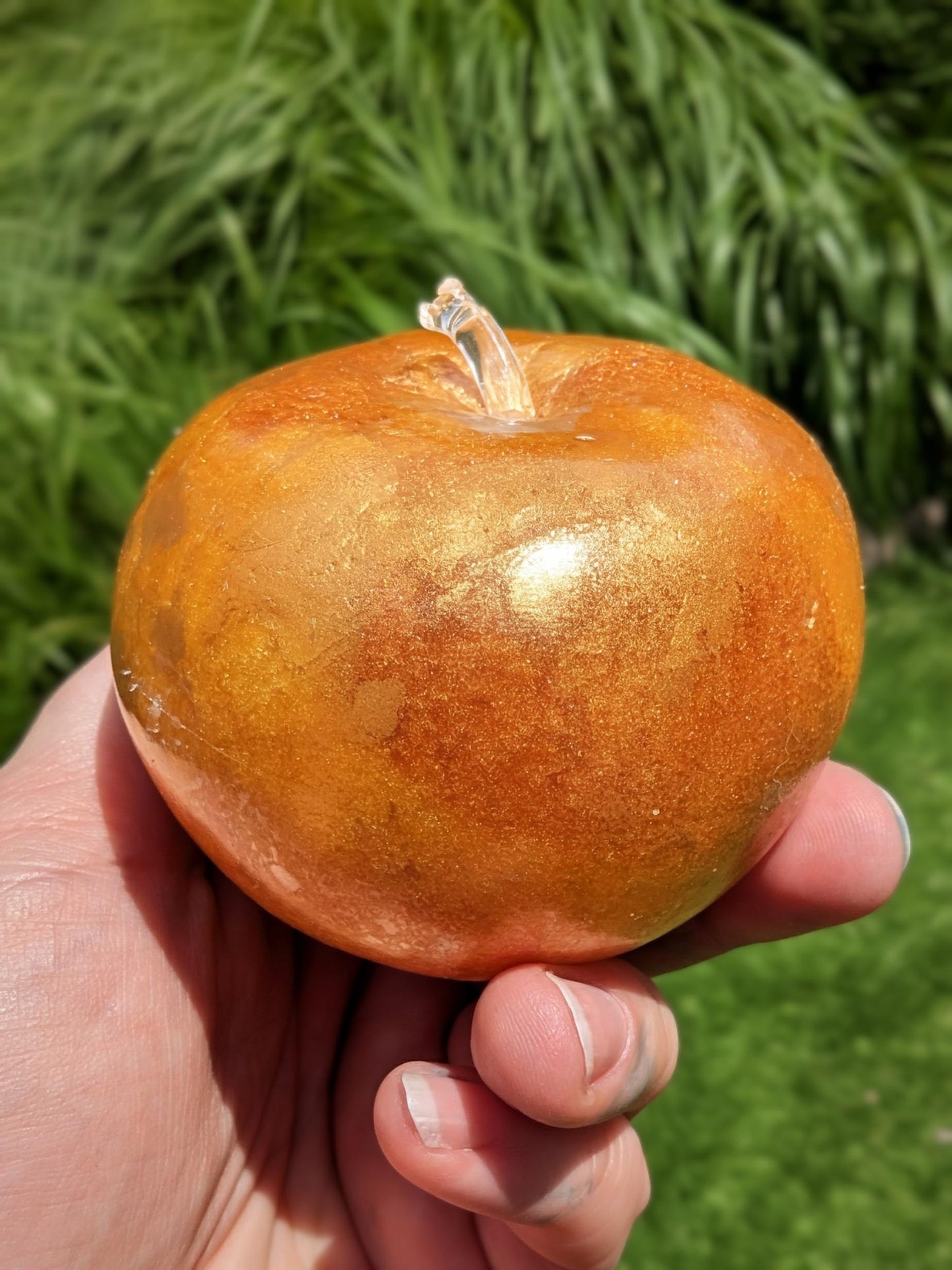 24k Golden Apple Squishy Toy | Coconut Oil Stress Ball | Firm No Rebound Fidget