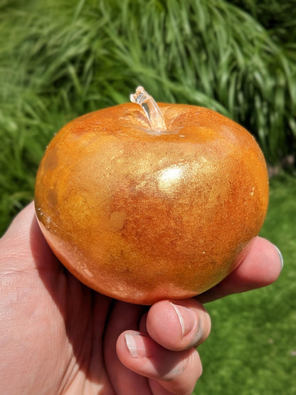 24k Golden Apple Squishy Toy | Coconut Oil Stress Ball | Firm No Rebound Fidget