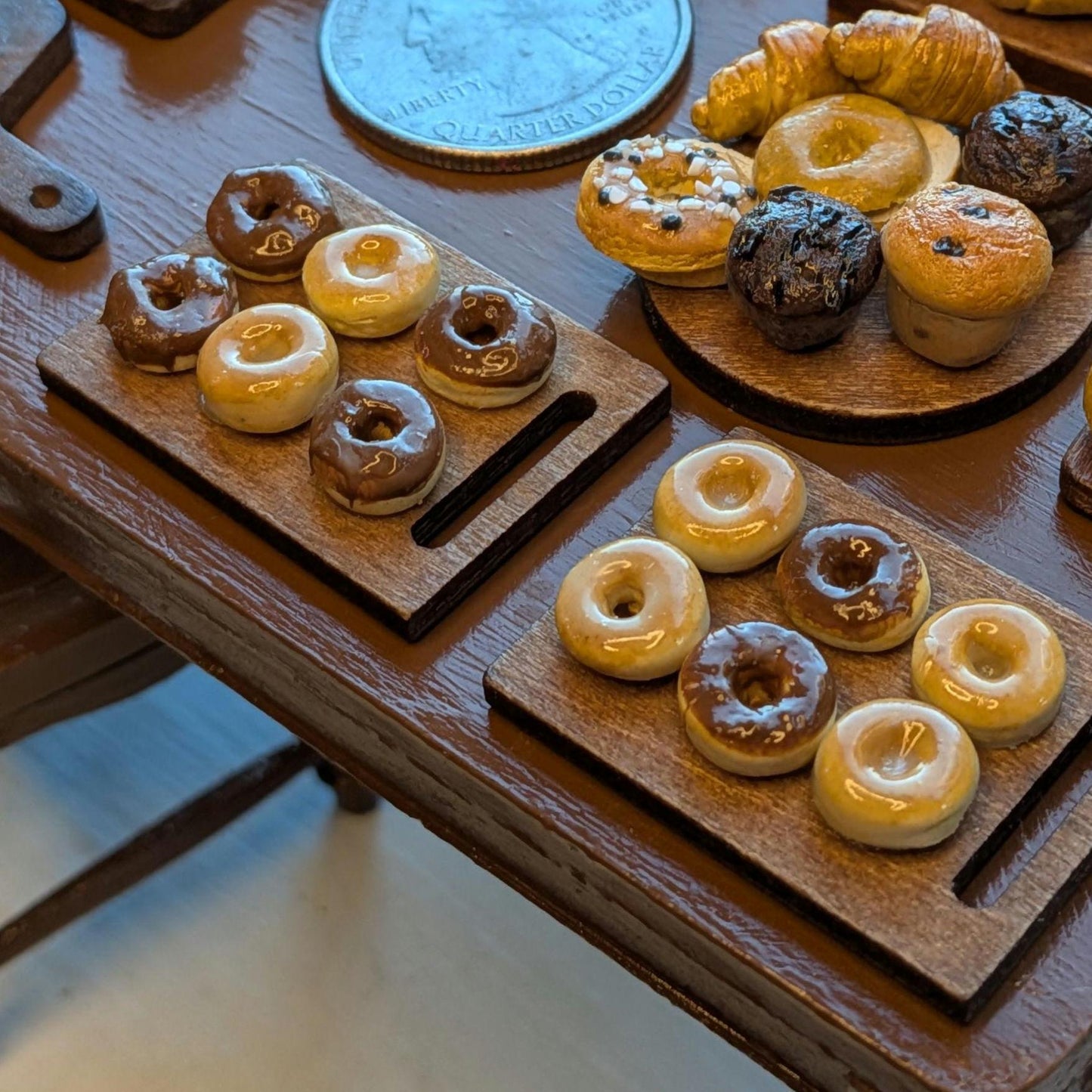 Dollhouse Donuts | 1:12 Miniature Food | Handmade Polymer Clay Breakfast Sweets | Mini Dollhouse Kitchen Decor