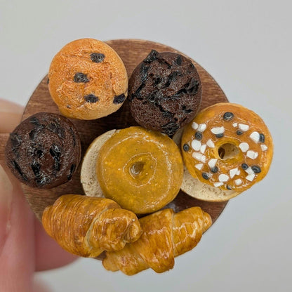 1:12 Scale Miniature Continental Breakfast Pastries | Handmade Polymer Clay Dollhouse Food