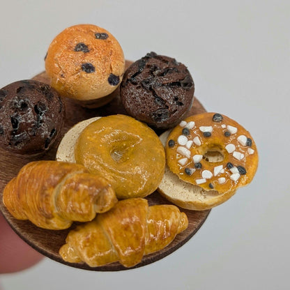 1:12 Scale Miniature Continental Breakfast Pastries | Handmade Polymer Clay Dollhouse Food