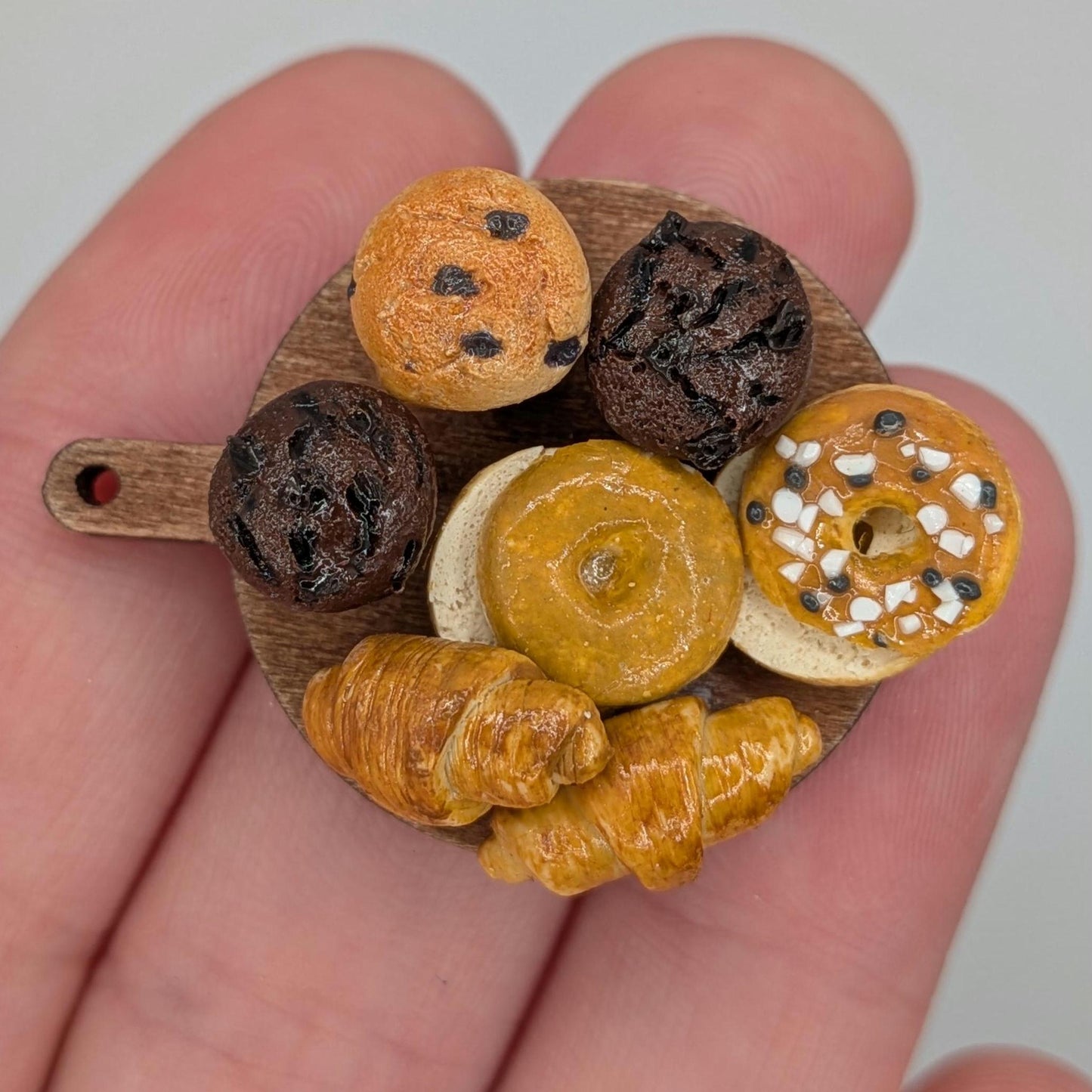 1:12 Scale Miniature Continental Breakfast Pastries | Handmade Polymer Clay Dollhouse Food