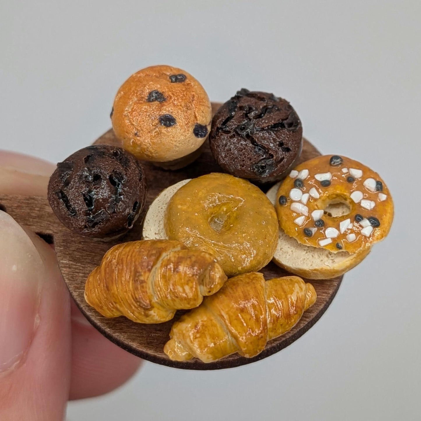 1:12 Scale Miniature Continental Breakfast Pastries | Handmade Polymer Clay Dollhouse Food