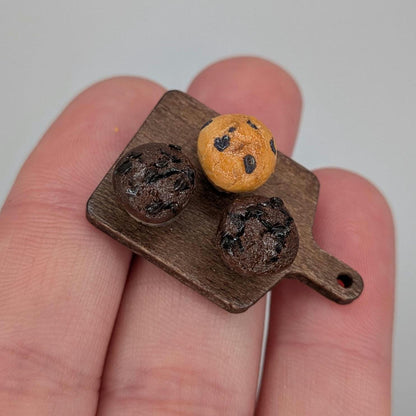 1:12 Scale Miniature Muffins | Blueberry Chocolate Breakfast Sweets (Polymer Clay)