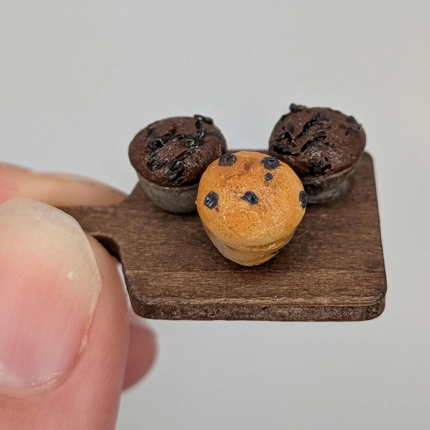 1:12 Scale Miniature Muffins | Blueberry Chocolate Breakfast Sweets (Polymer Clay)
