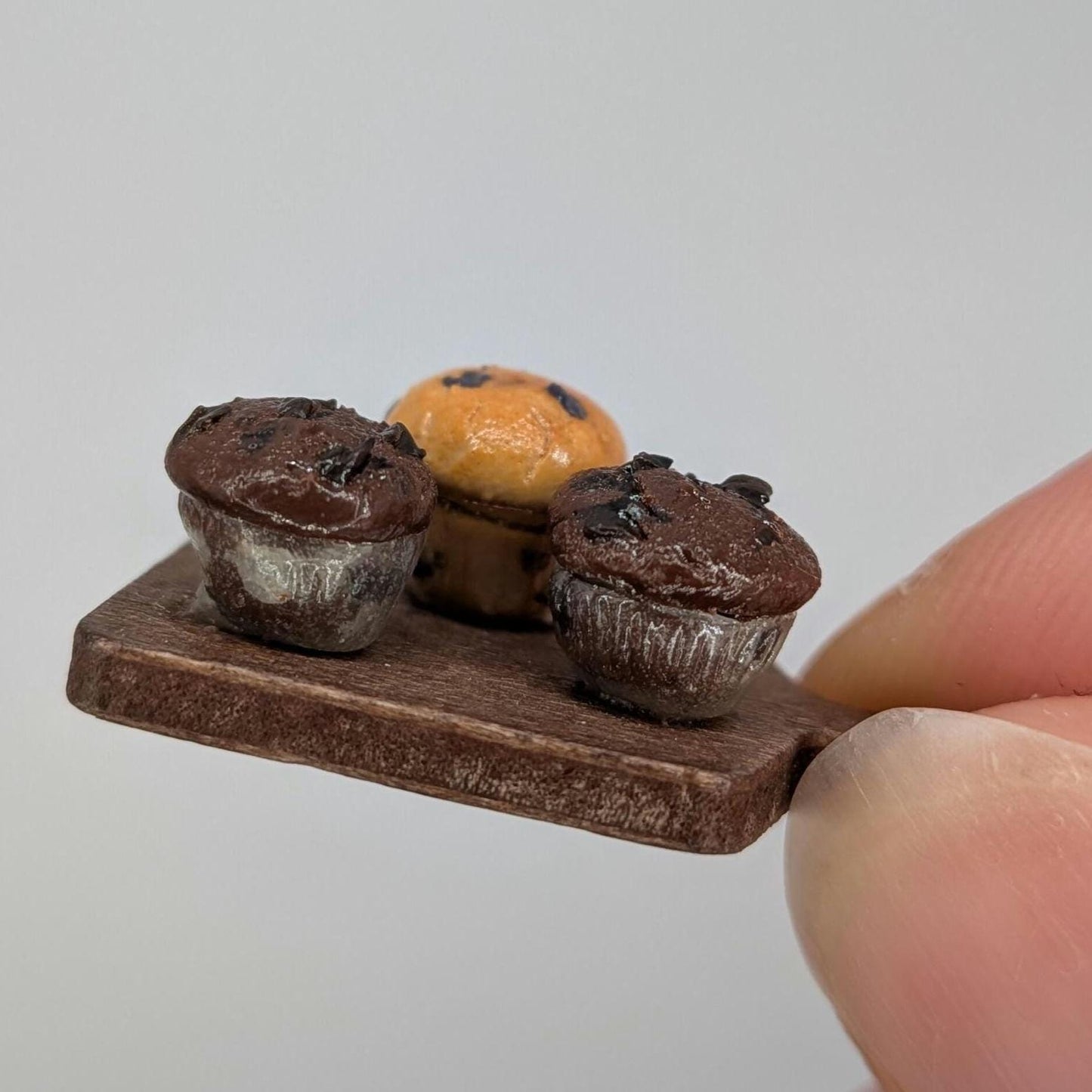 1:12 Scale Miniature Muffins | Blueberry Chocolate Breakfast Sweets (Polymer Clay)