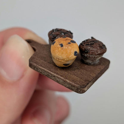 1:12 Scale Miniature Muffins | Blueberry Chocolate Breakfast Sweets (Polymer Clay)