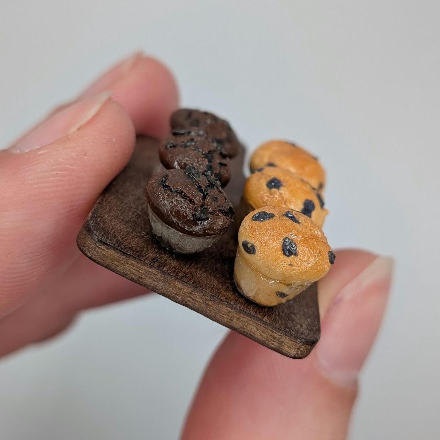1:12 Scale Miniature Muffins | Blueberry Chocolate Breakfast Sweets (Polymer Clay)