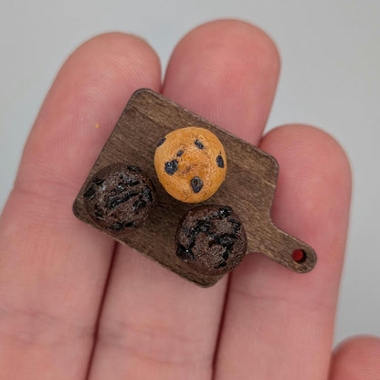 1:12 Scale Miniature Muffins | Blueberry Chocolate Breakfast Sweets (Polymer Clay)