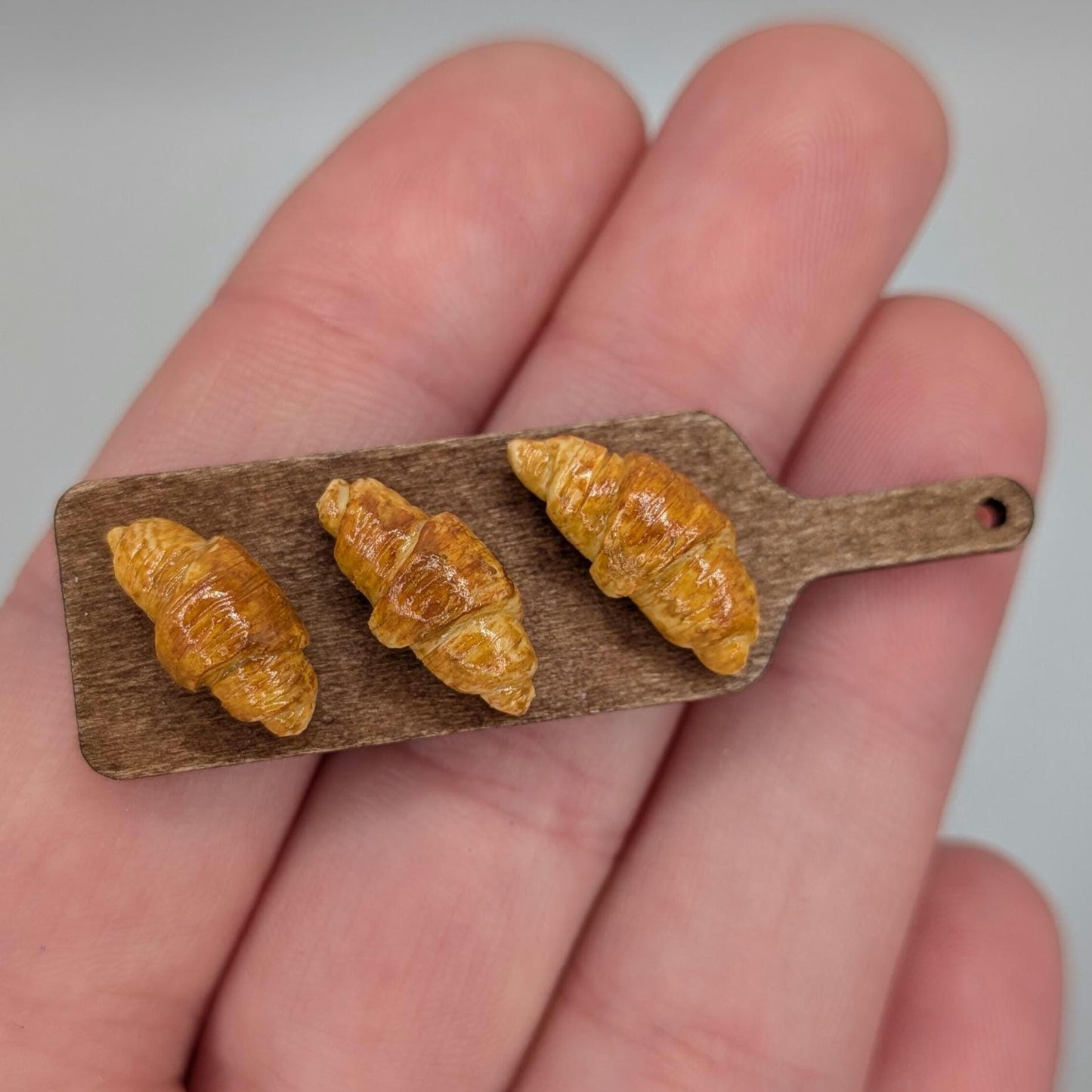 Dollhouse Croissants | 1:12 Scale Miniatures | Polymer Clay Breakfast Pastries | Mini Dollhouse Kitchen Decor
