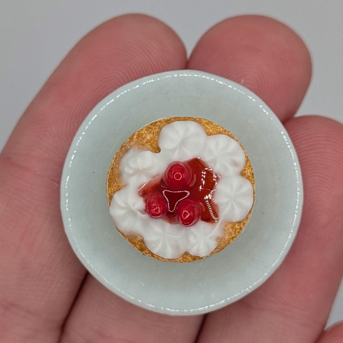 Dollhouse Pancakes | 1:12 Scale Miniature Food | Handmade Polymer Clay Breakfast Sweets (Syrup, Berries, Butter)