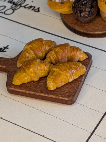 Dollhouse Croissants | 1:12 Scale Miniatures | Polymer Clay Breakfast Pastries | Mini Dollhouse Kitchen Decor
