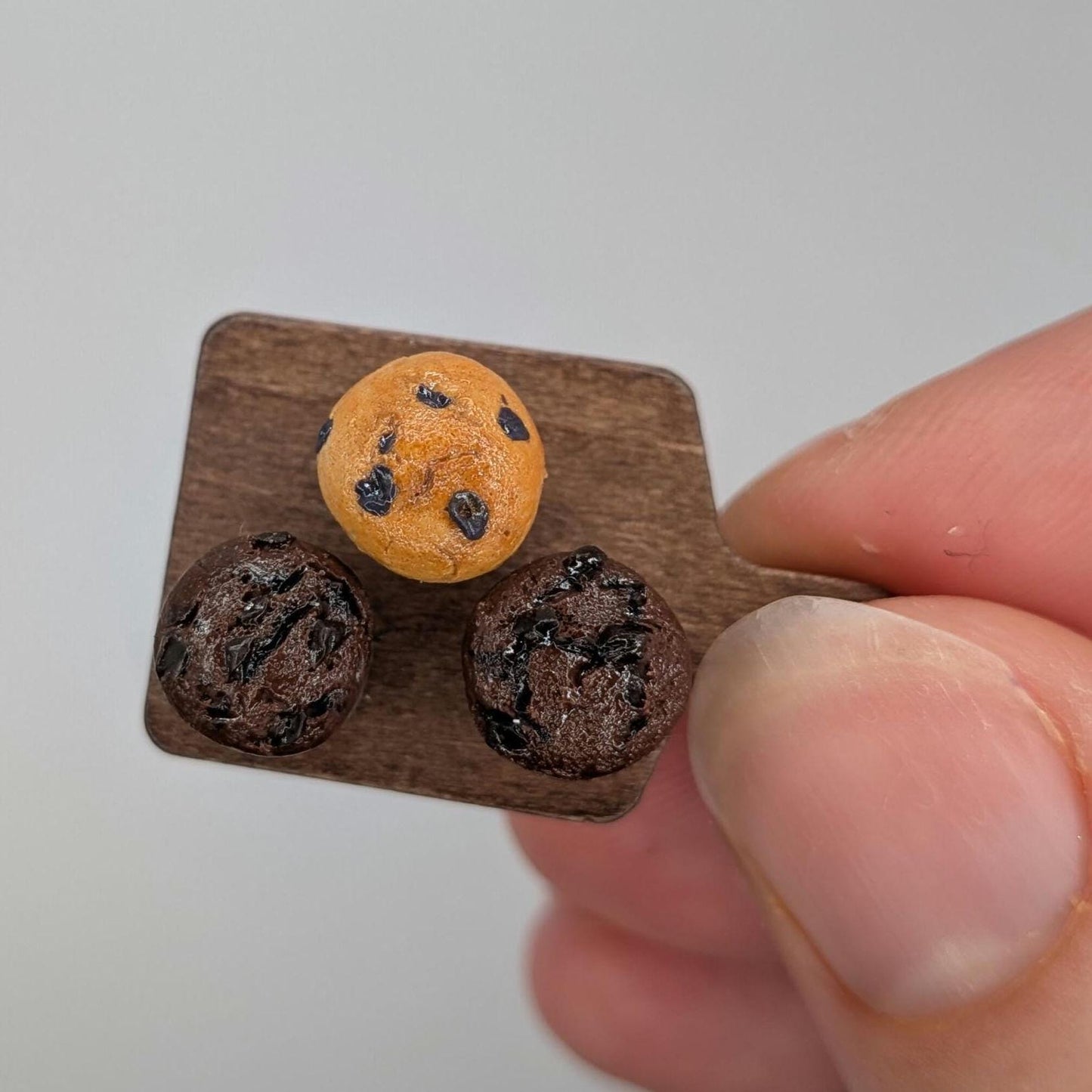 1:12 Scale Miniature Muffins | Blueberry Chocolate Breakfast Sweets (Polymer Clay)