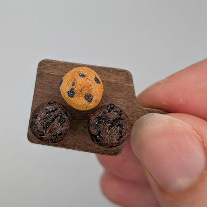 1:12 Scale Miniature Muffins | Blueberry Chocolate Breakfast Sweets (Polymer Clay)