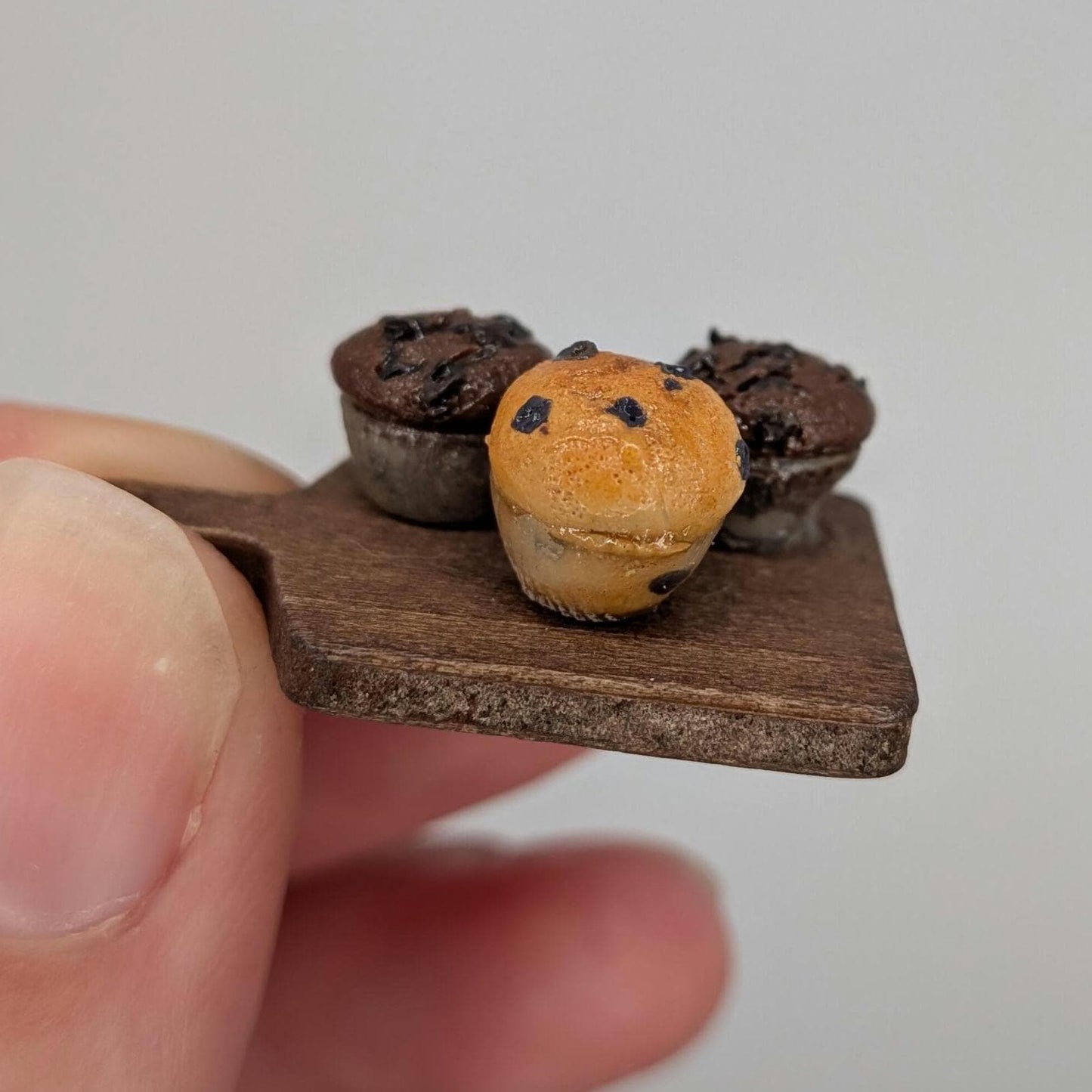 1:12 Scale Miniature Muffins | Blueberry Chocolate Breakfast Sweets (Polymer Clay)
