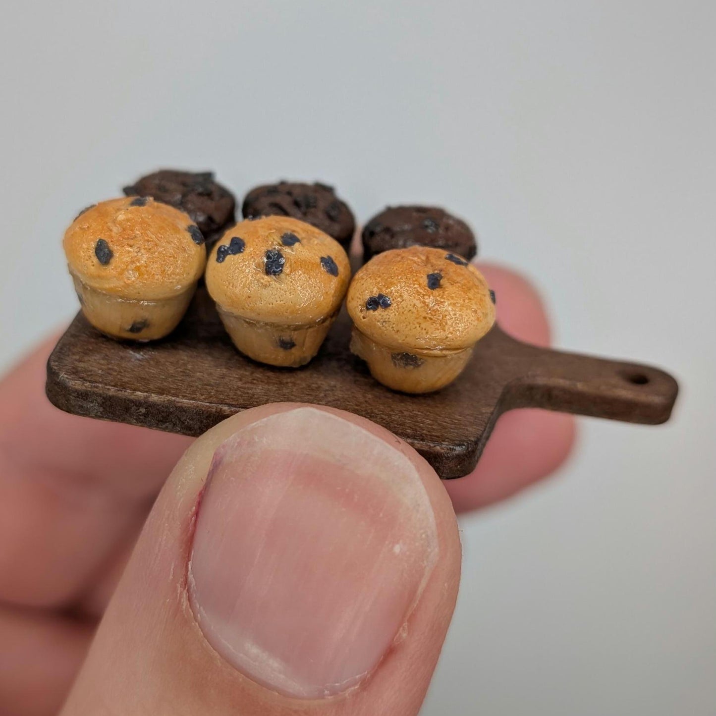 1:12 Scale Miniature Muffins | Blueberry Chocolate Breakfast Sweets (Polymer Clay)