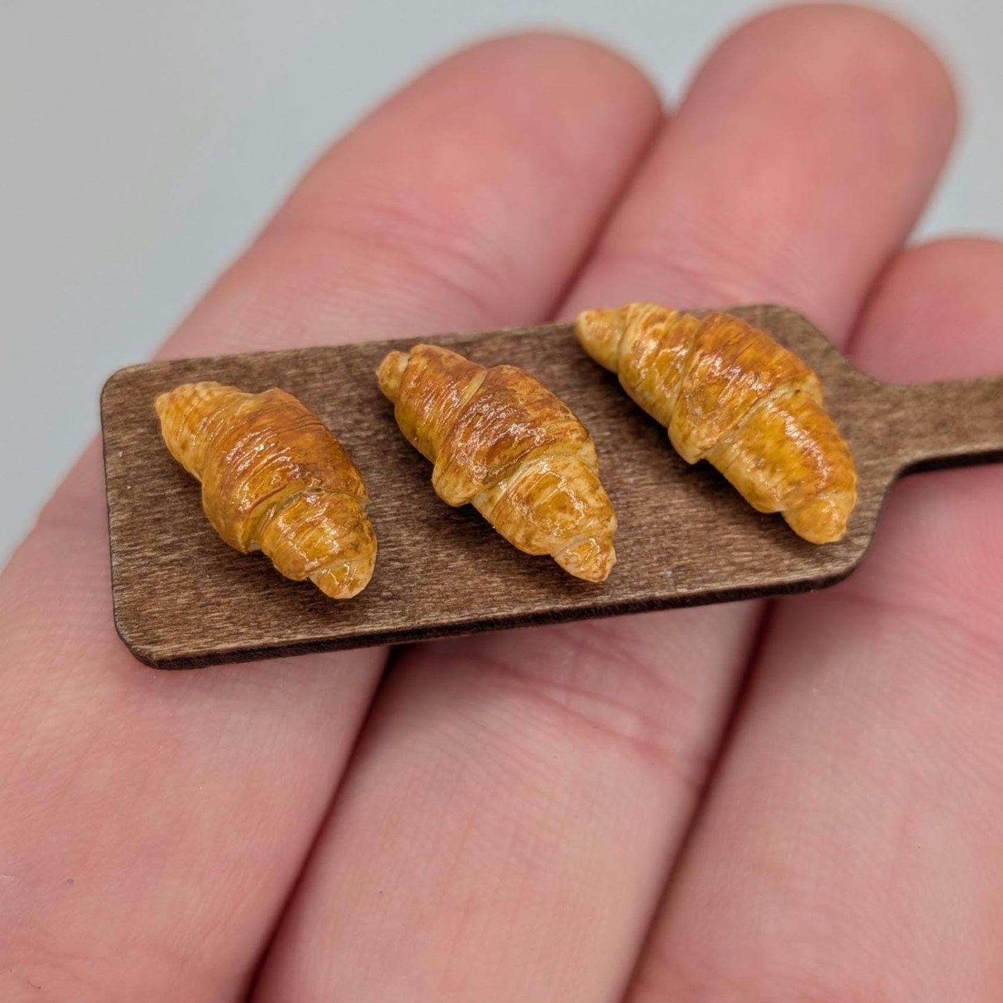 Dollhouse Croissants | 1:12 Scale Miniatures | Polymer Clay Breakfast Pastries | Mini Dollhouse Kitchen Decor