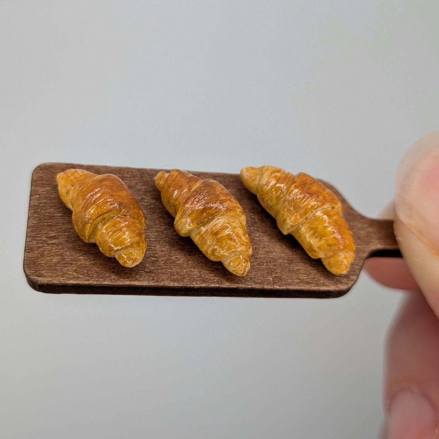 Dollhouse Croissants | 1:12 Scale Miniatures | Polymer Clay Breakfast Pastries | Mini Dollhouse Kitchen Decor